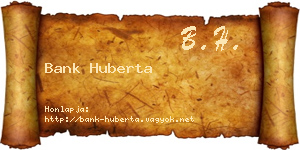 Bank Huberta névjegykártya